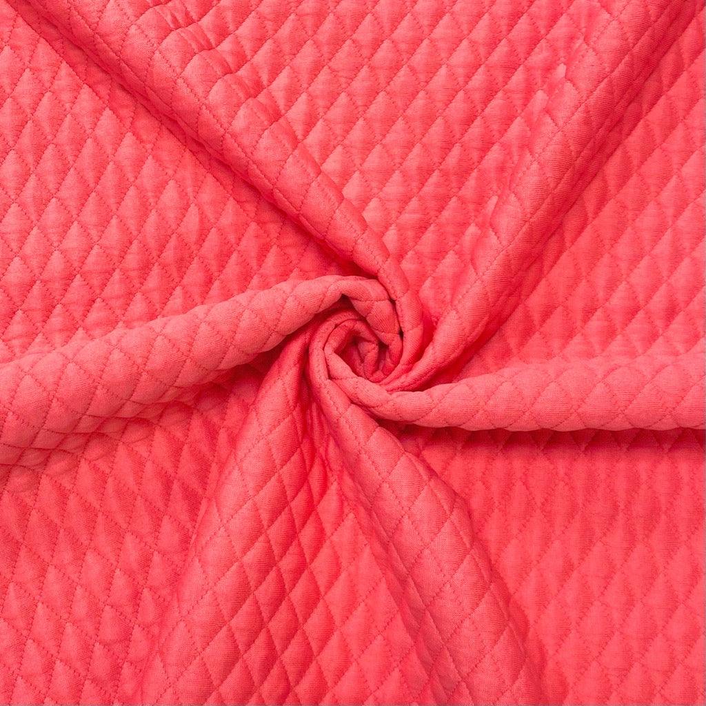 Coral Quilted Jersey Fabric -Seconds - Pound Fabrics