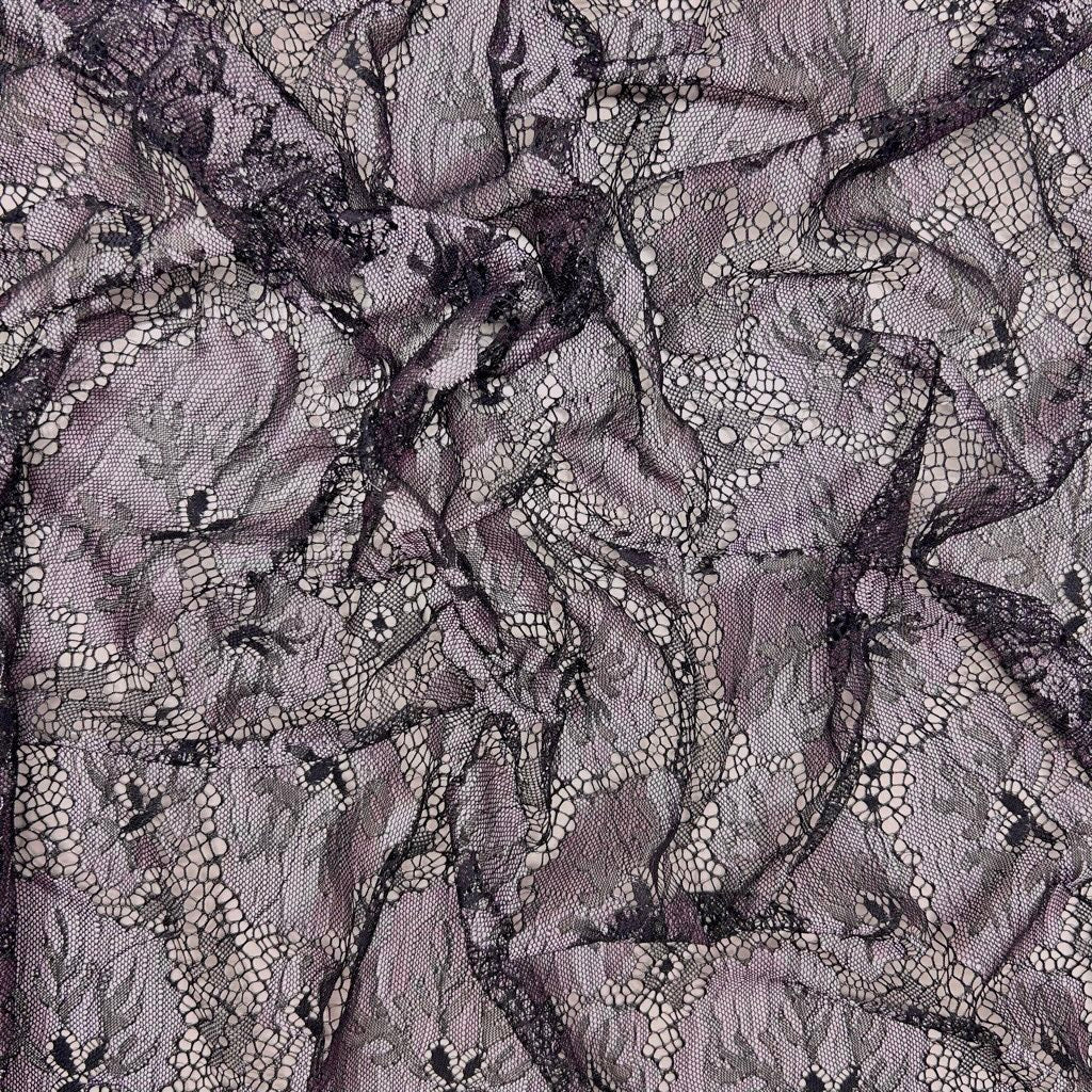 Midnight Bloom Lace Fabric