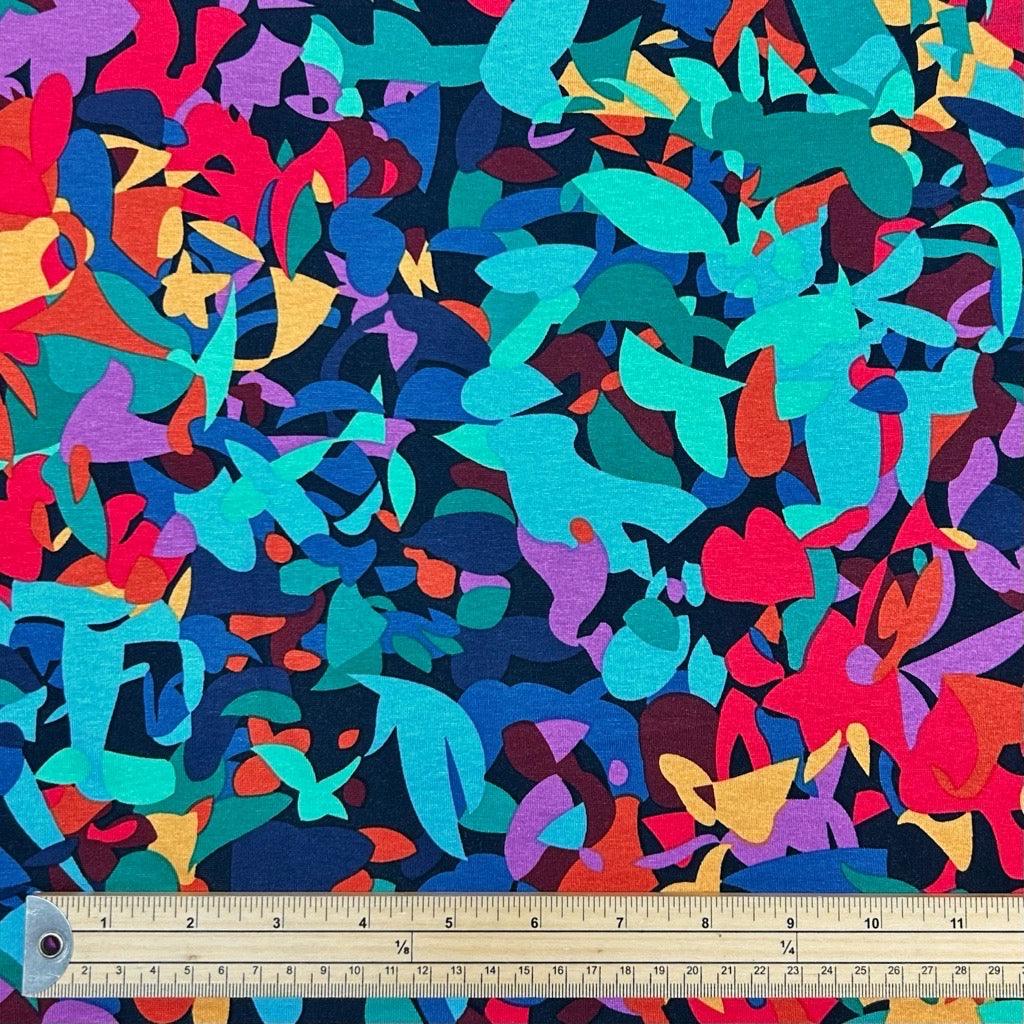 Multicoloured Shapes Knit Fabric - Pound Fabrics