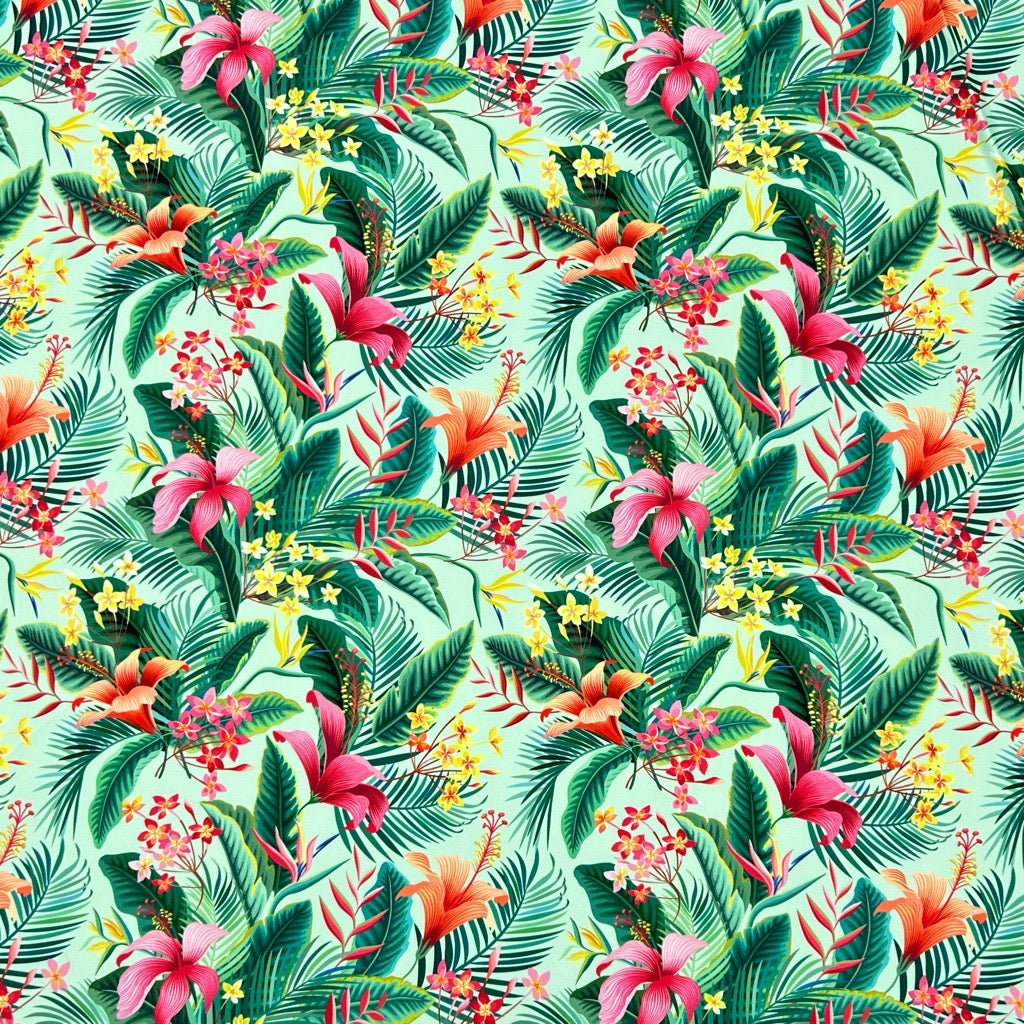 Paradise Leaves Swimwear Jersey Fabric