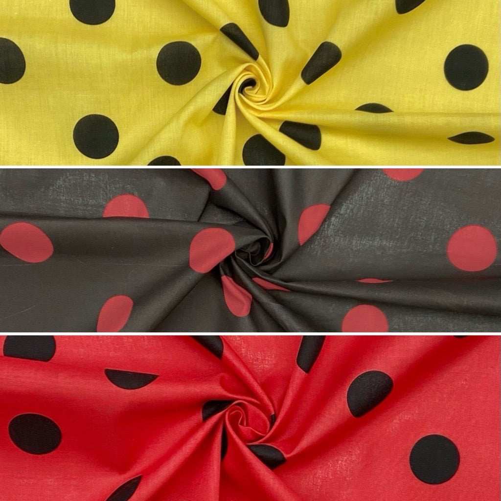 Large Polka Dot Polycotton Fabric