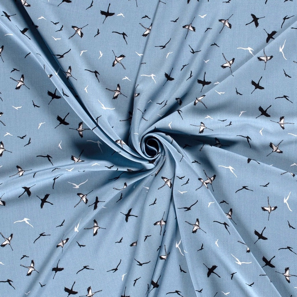 Birds Dreams Bamboo Poplin Fabric