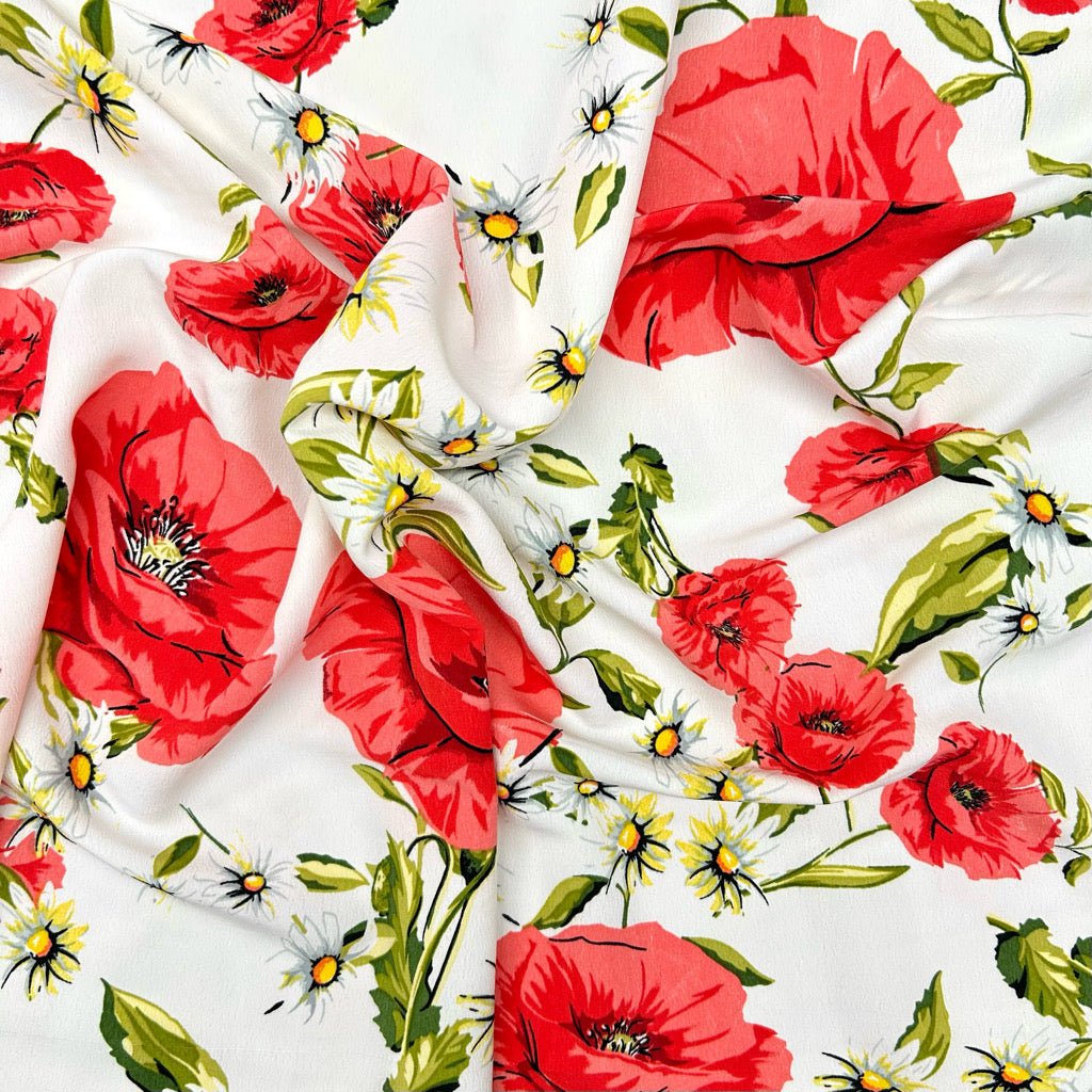 Poppy Meadow Polyester Fabric