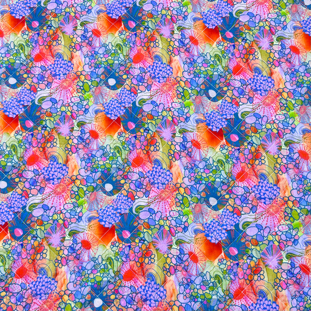 Flower Medley Quilted Cotton Blend Fabric