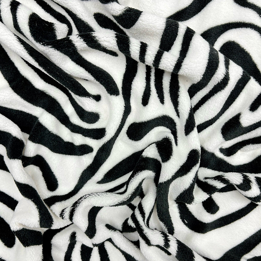 Zebra Waves Cuddle Fleece Fabric