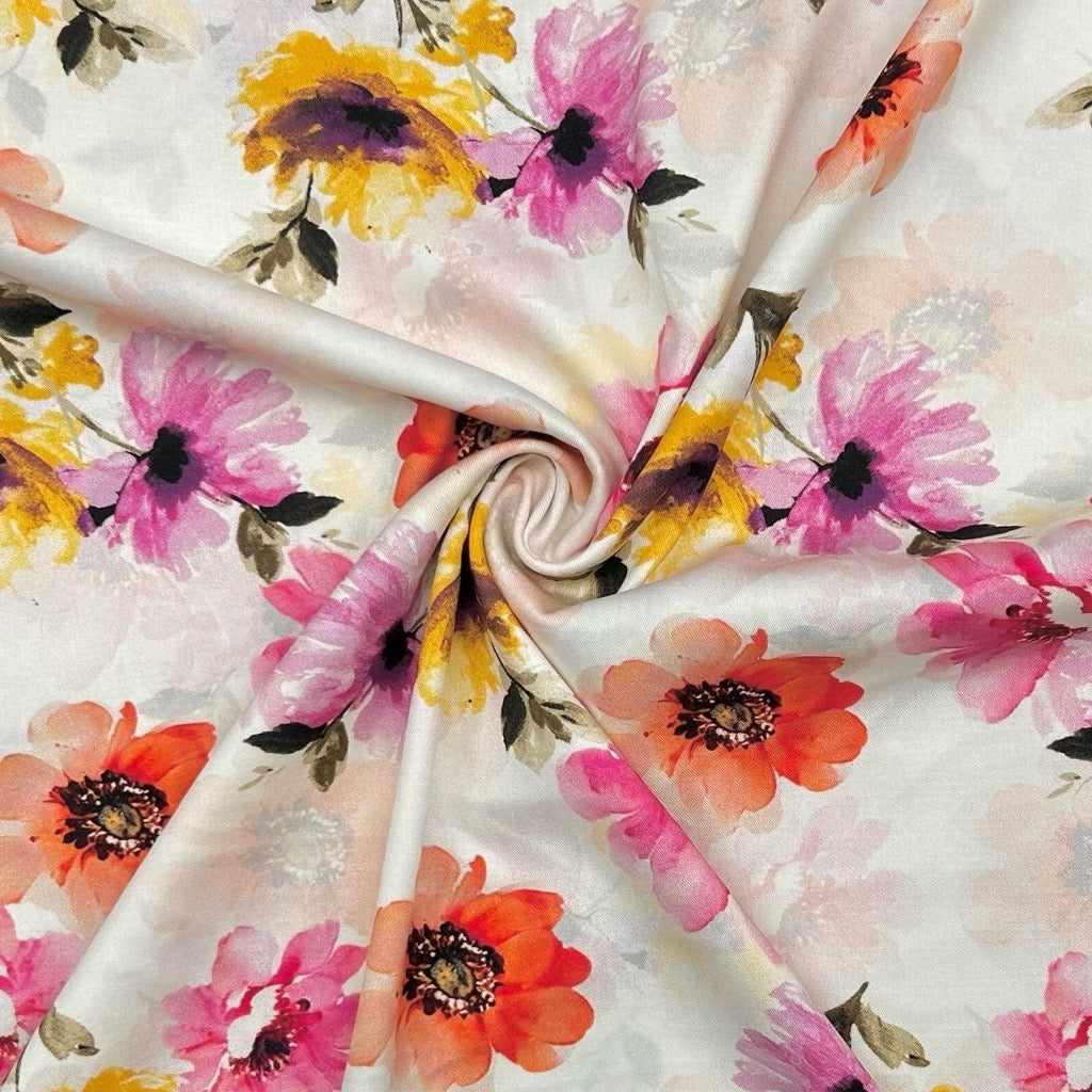 Colour Burst Stretch Viscose Twill Fabric - Pound Fabrics
