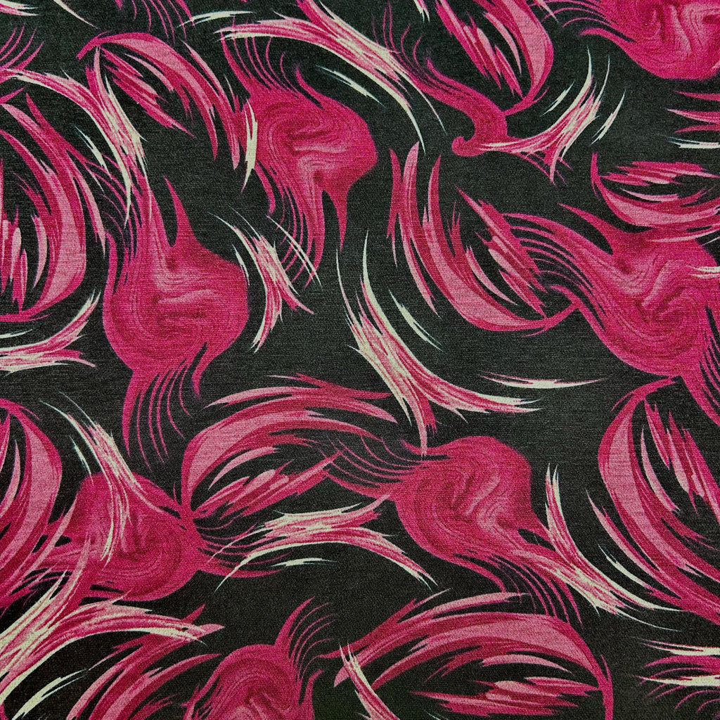Abstract Feathers Digital Modal-Touch Jersey Fabric