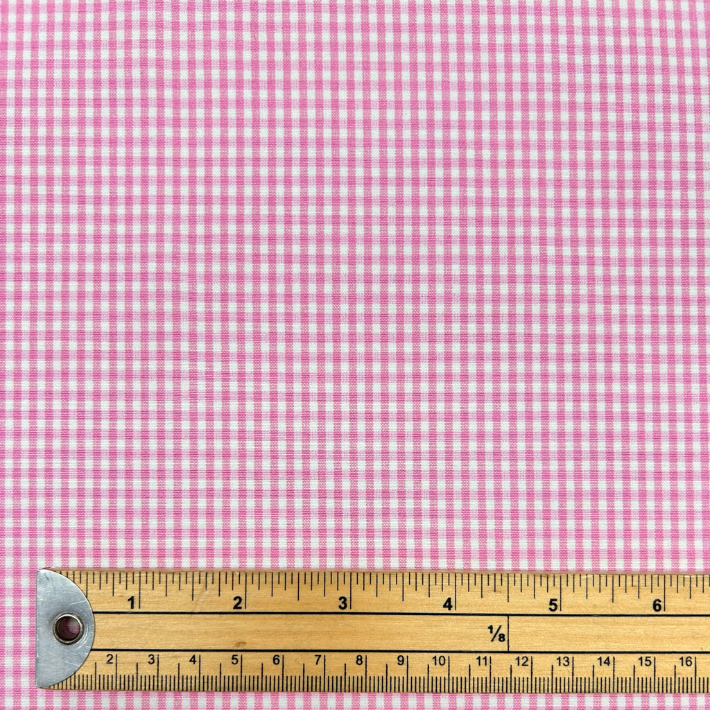 Pink Tiny Check Suiting Fabric