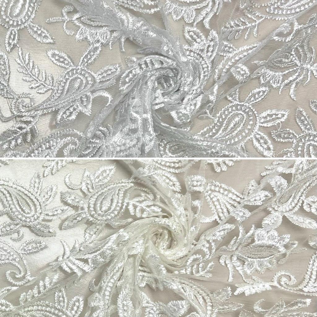 Paisley Bridal Lace Fabric - Pound Fabrics