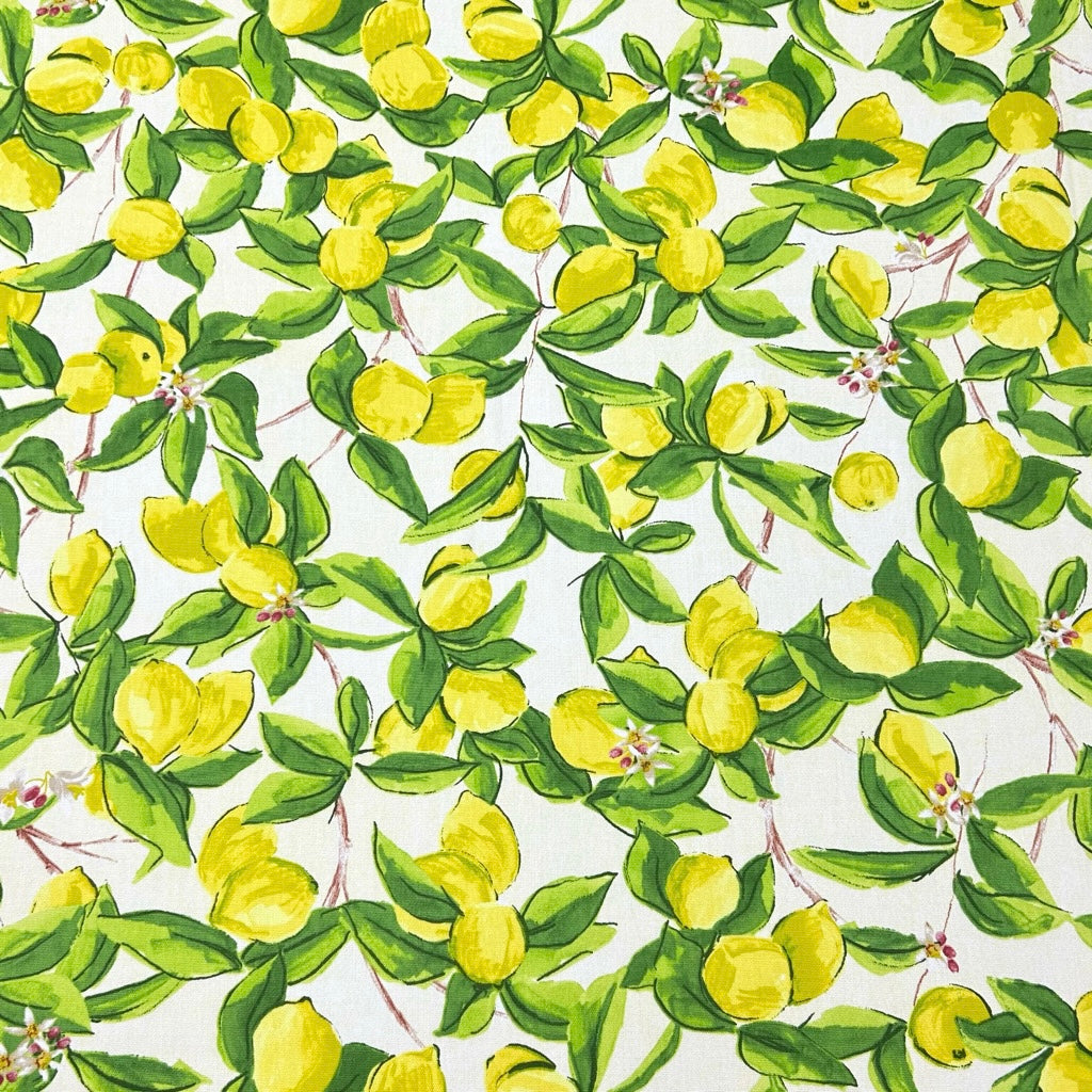 Lemon Pop Cotton Canvas Fabric