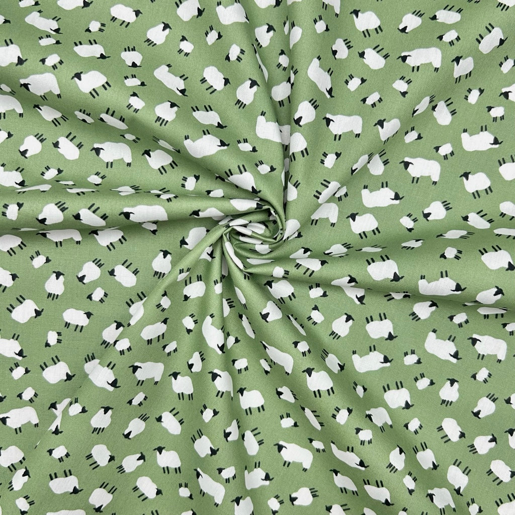 Tiny Lambs Rose & Hubble Cotton Poplin Fabric