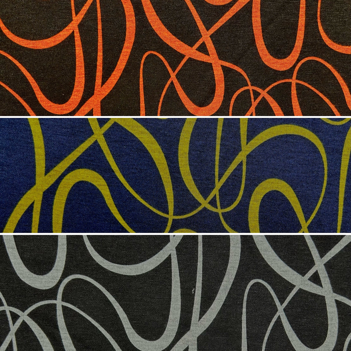 Swirly Swiggle Viscose Ponte Roma Fabric