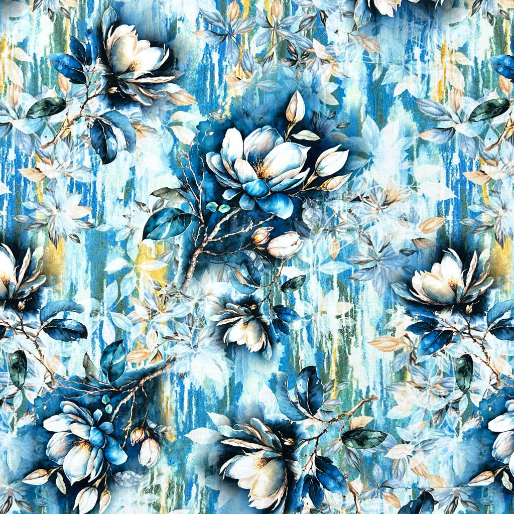 Layered Blossom Viscose Poplin Fabric