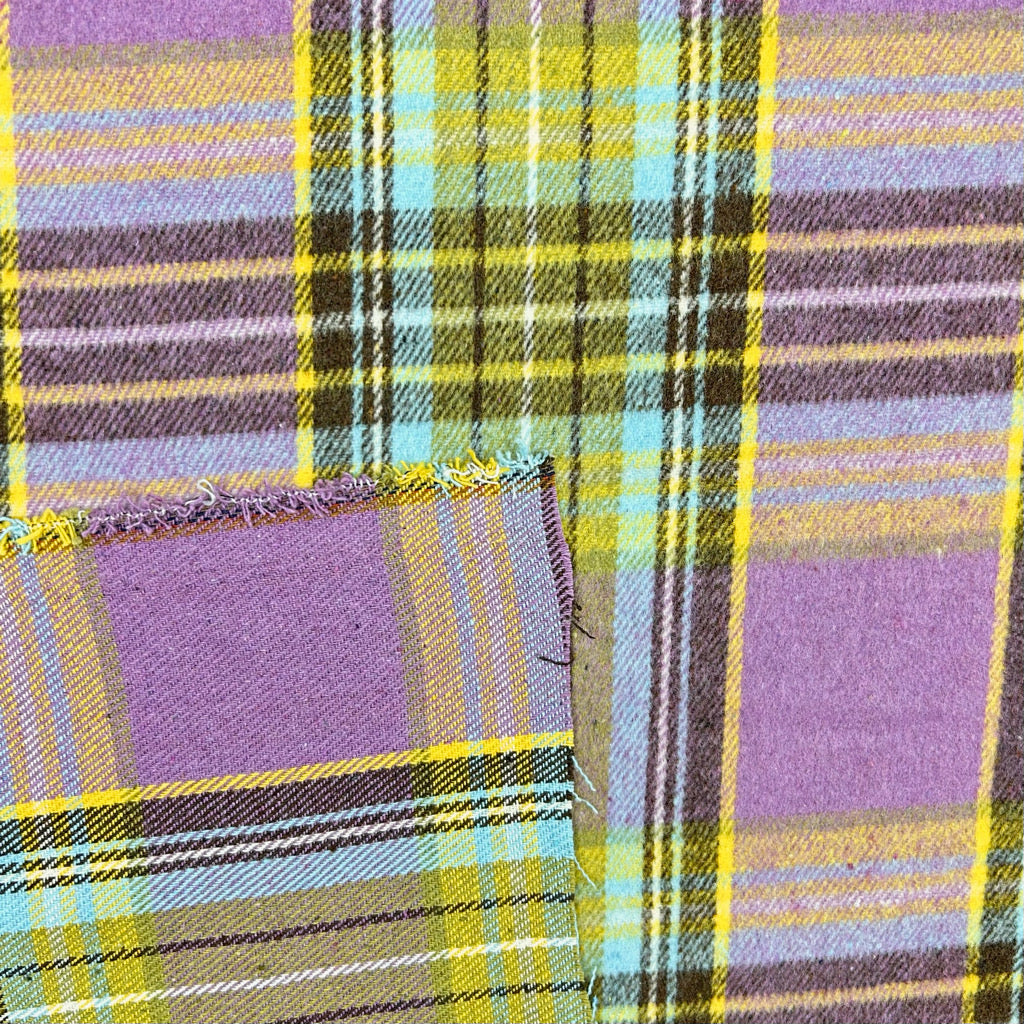 Blush Checkered Brushed Cotton Blend Fabric