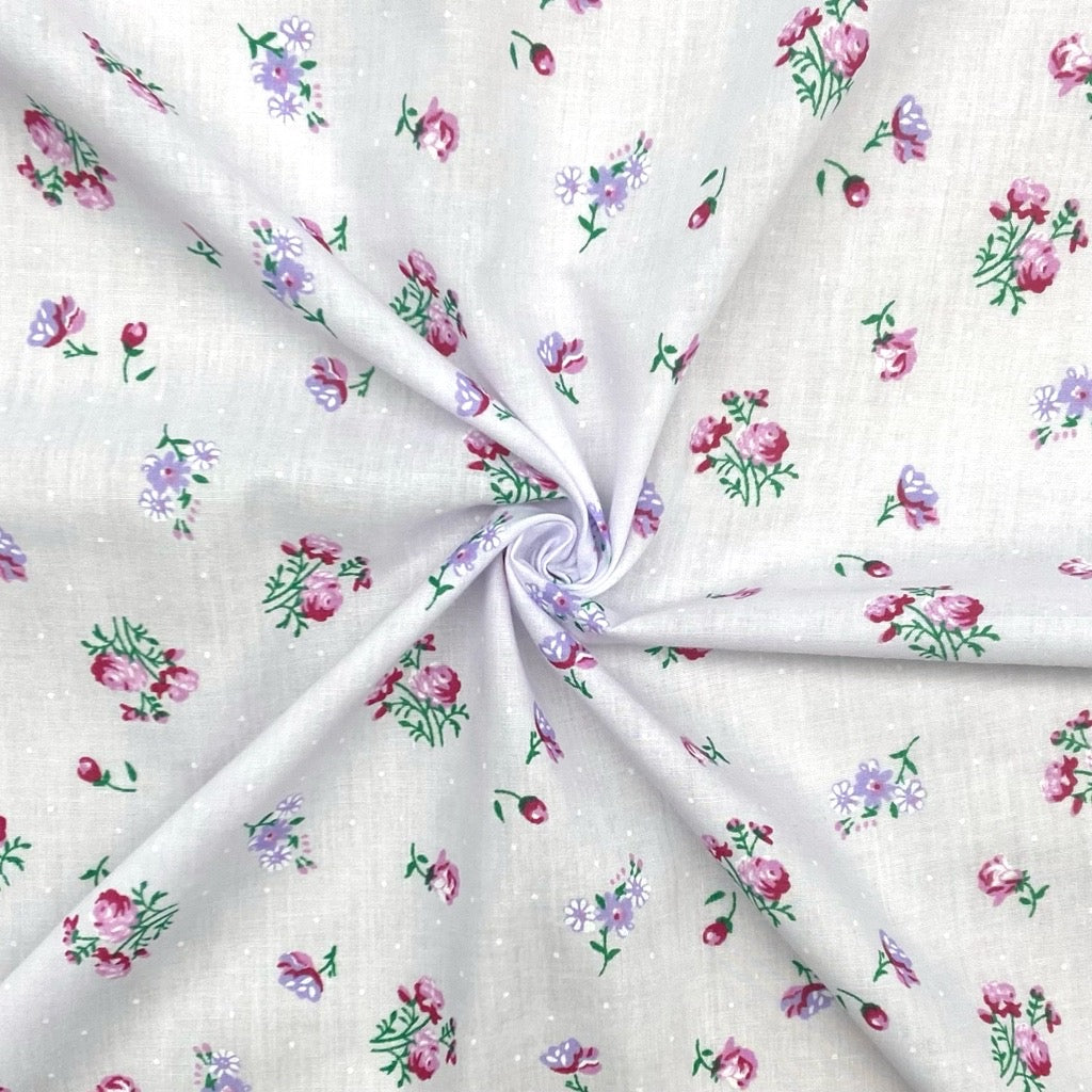 Rose Bouquets Polycotton Fabric