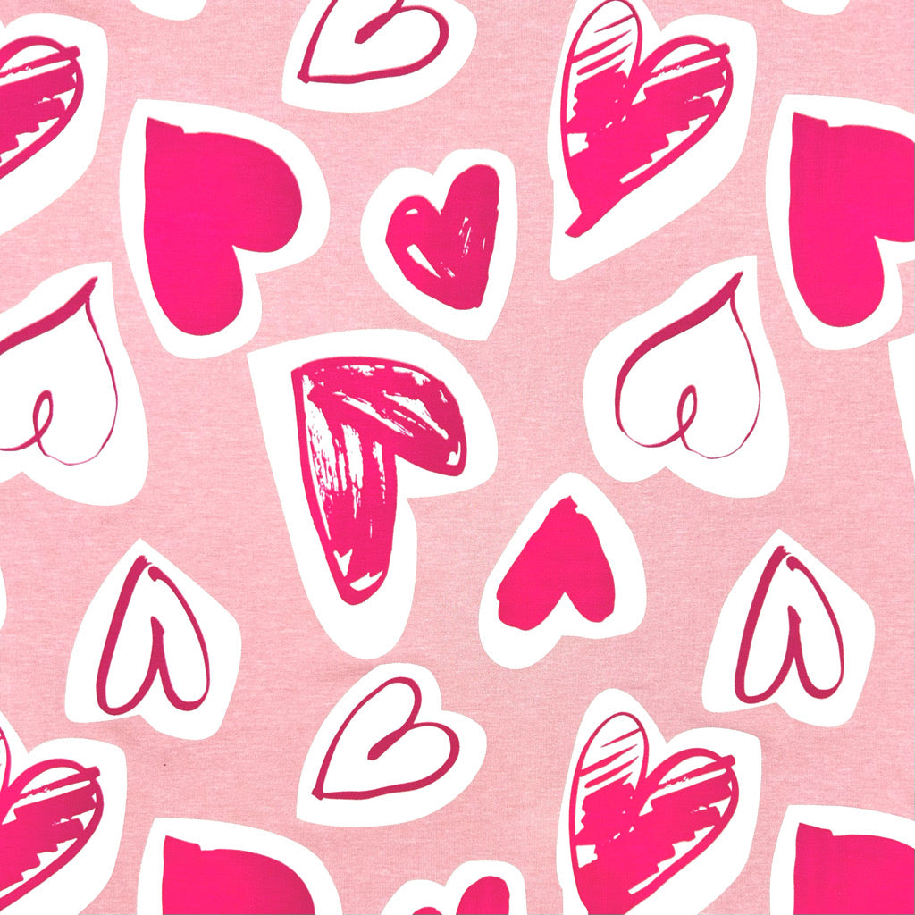 Hearts Club French Terry Fabric