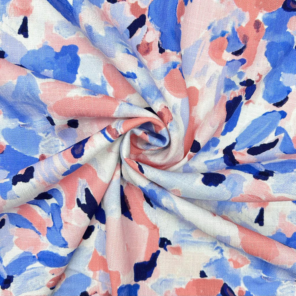 Petal Drift Stretch Linen Mix Fabric