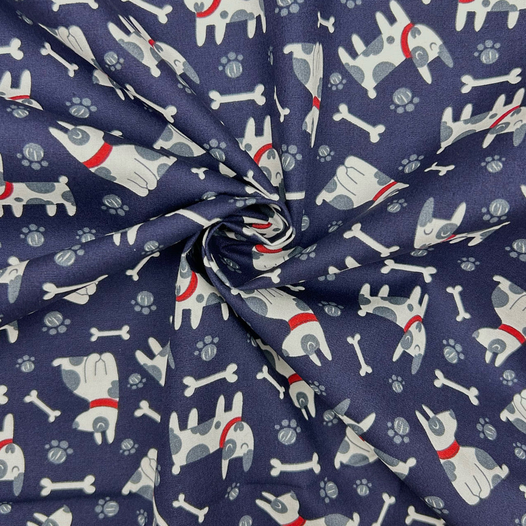 Puppy Paws Rose & Hubble Cotton Poplin Fabric