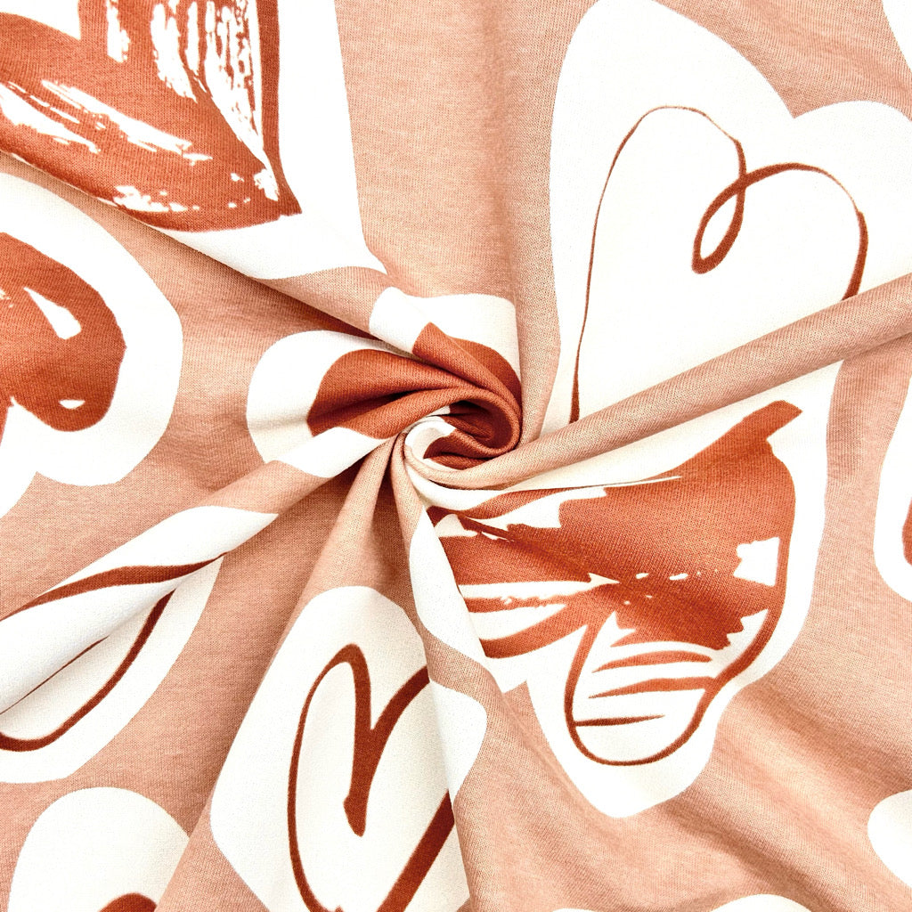 Hearts Club French Terry Fabric