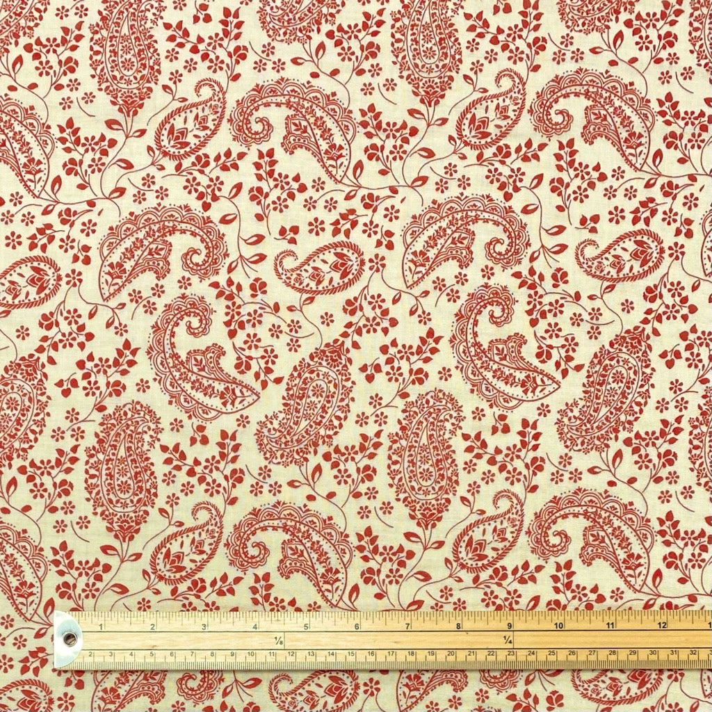 Paisley Floral Organic Double Gauze Fabric - Pound Fabrics