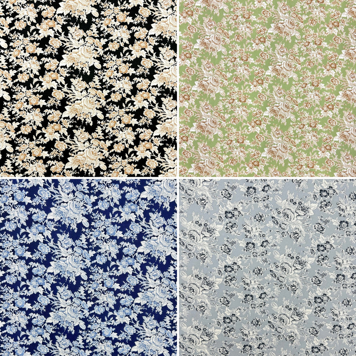 Heritage Blossom Rose & Hubble Cotton Poplin Fabric