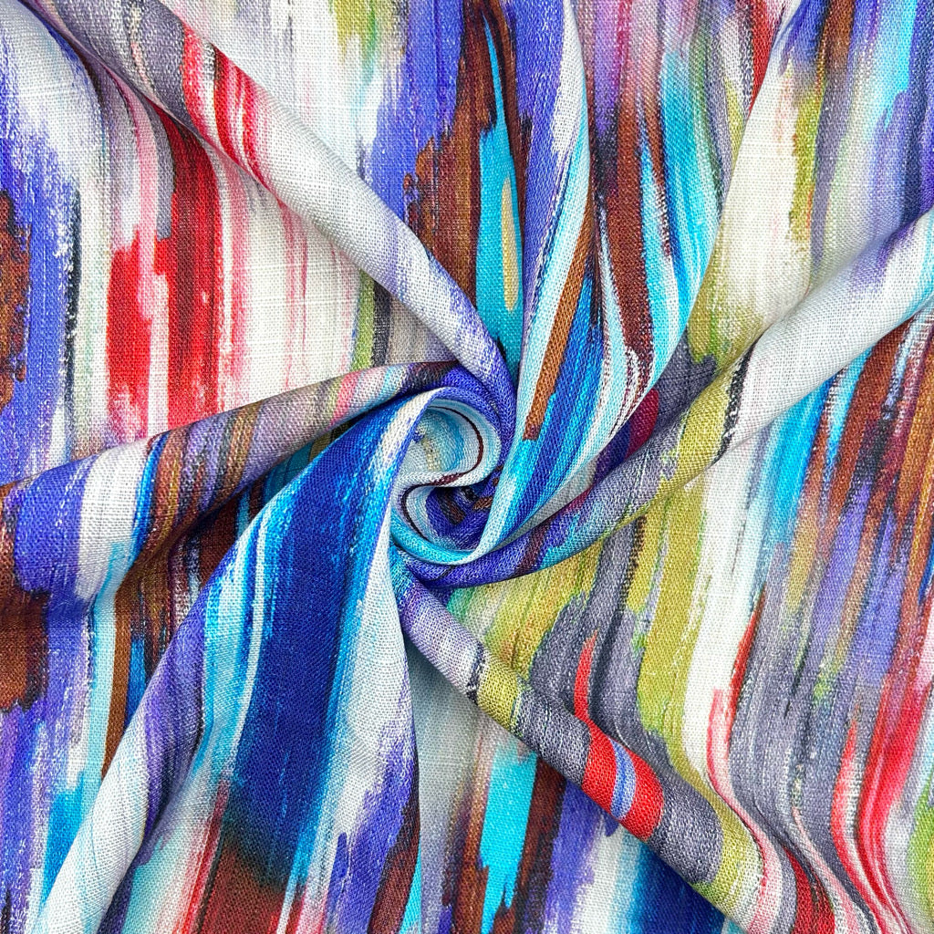 Skyline Waves Linen Viscose Fabric