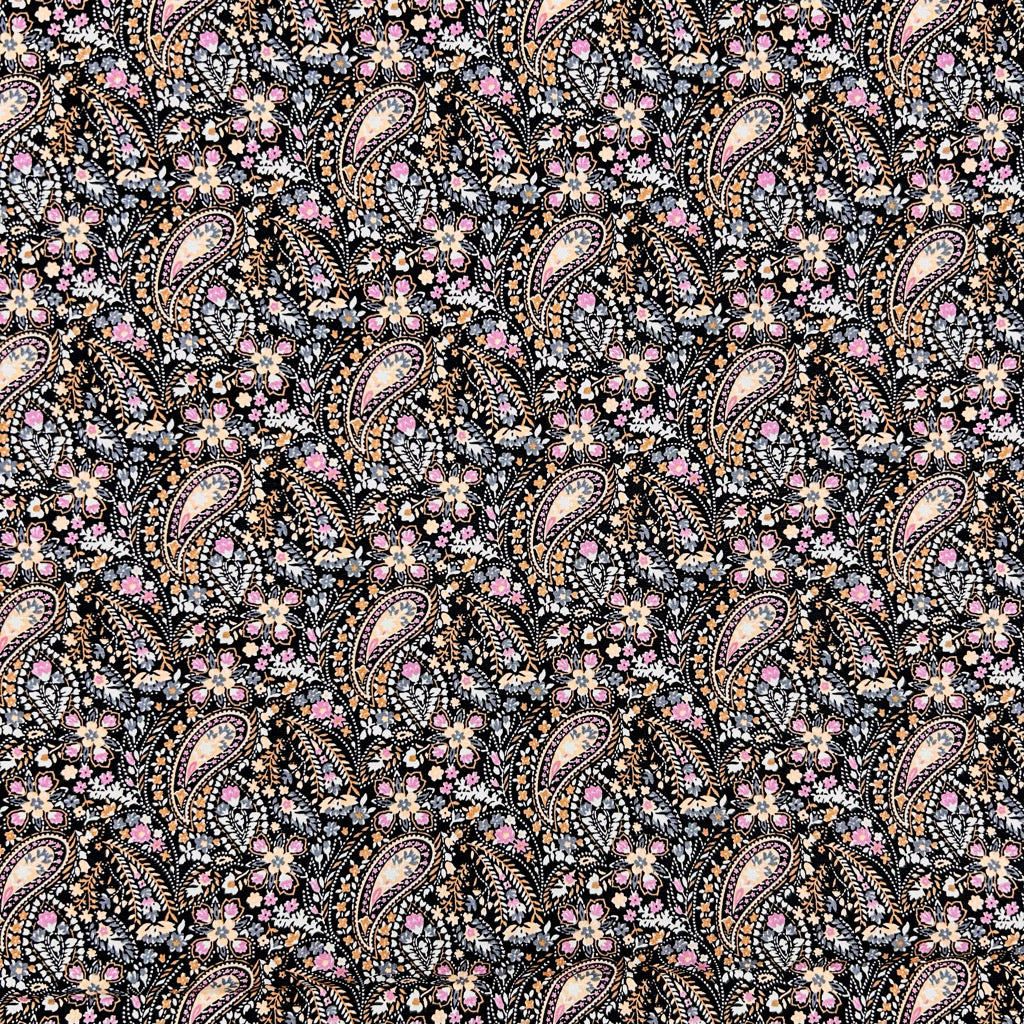 Classic Paisley Rose & Hubble Cotton Poplin Fabric