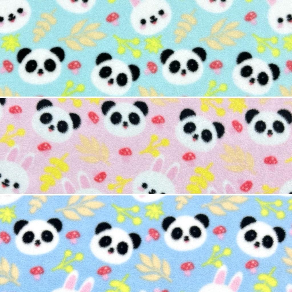 Pandas and Bunnies Anti Pill Polar Fleece Fabric - Pound Fabrics