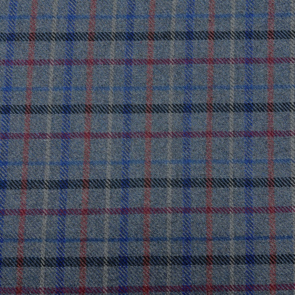 Fine Line Check Wool Blend Fabric