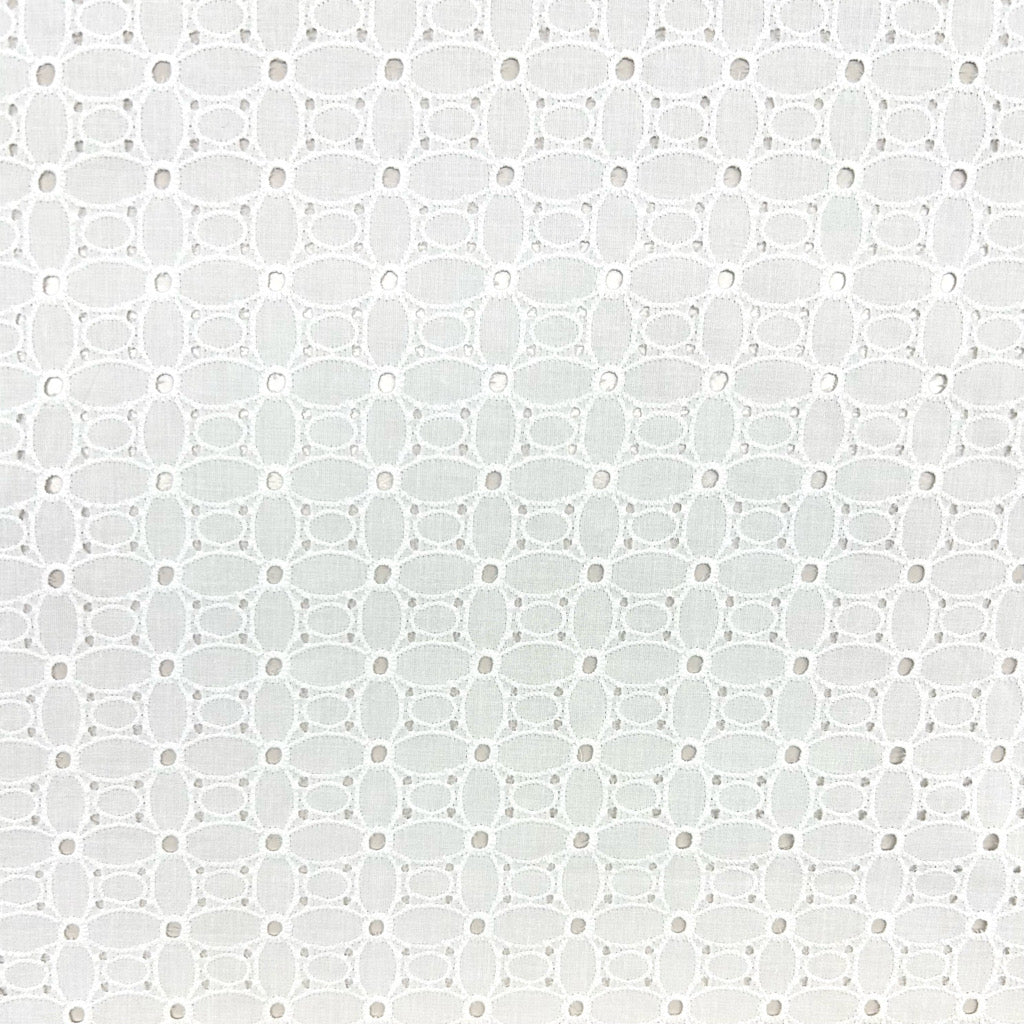 Summer Breeze White Embroidered Cotton Fabric #15