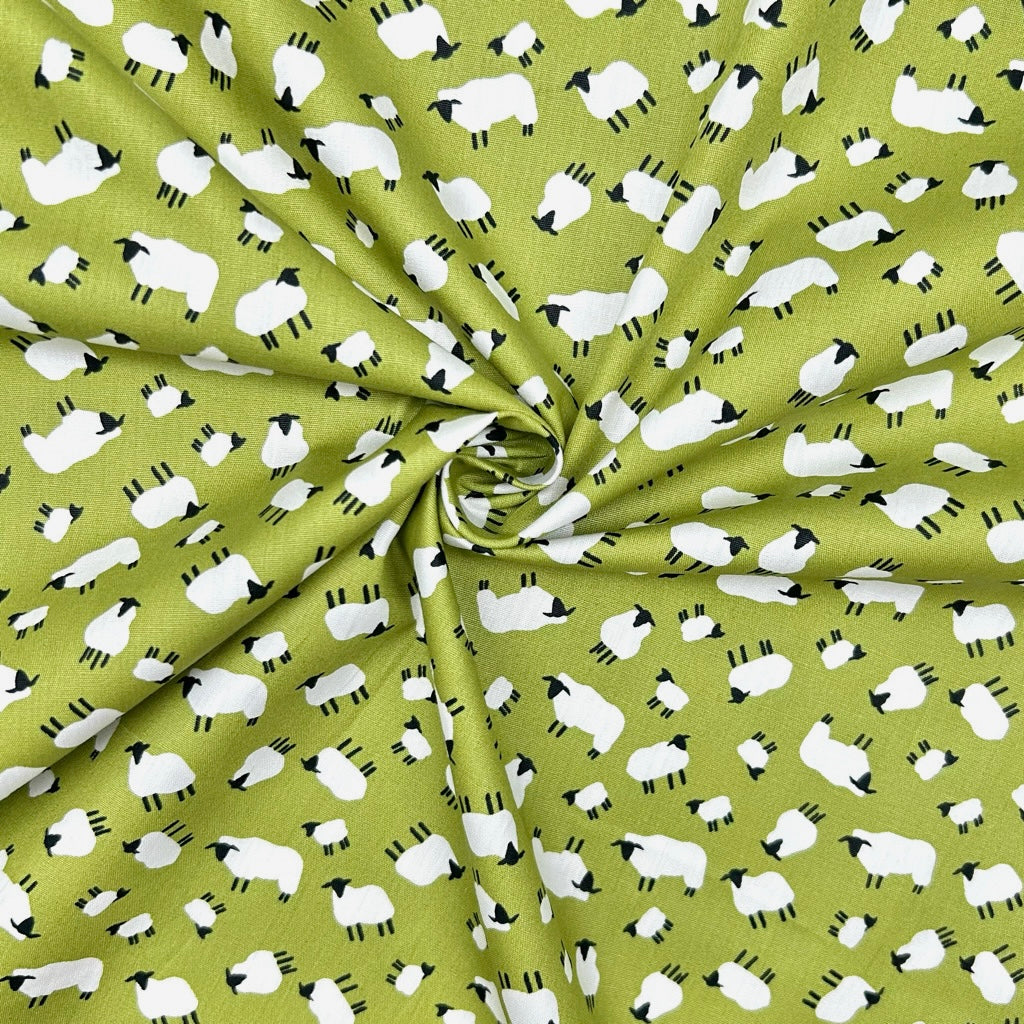 Tiny Lambs Rose & Hubble Cotton Poplin Fabric