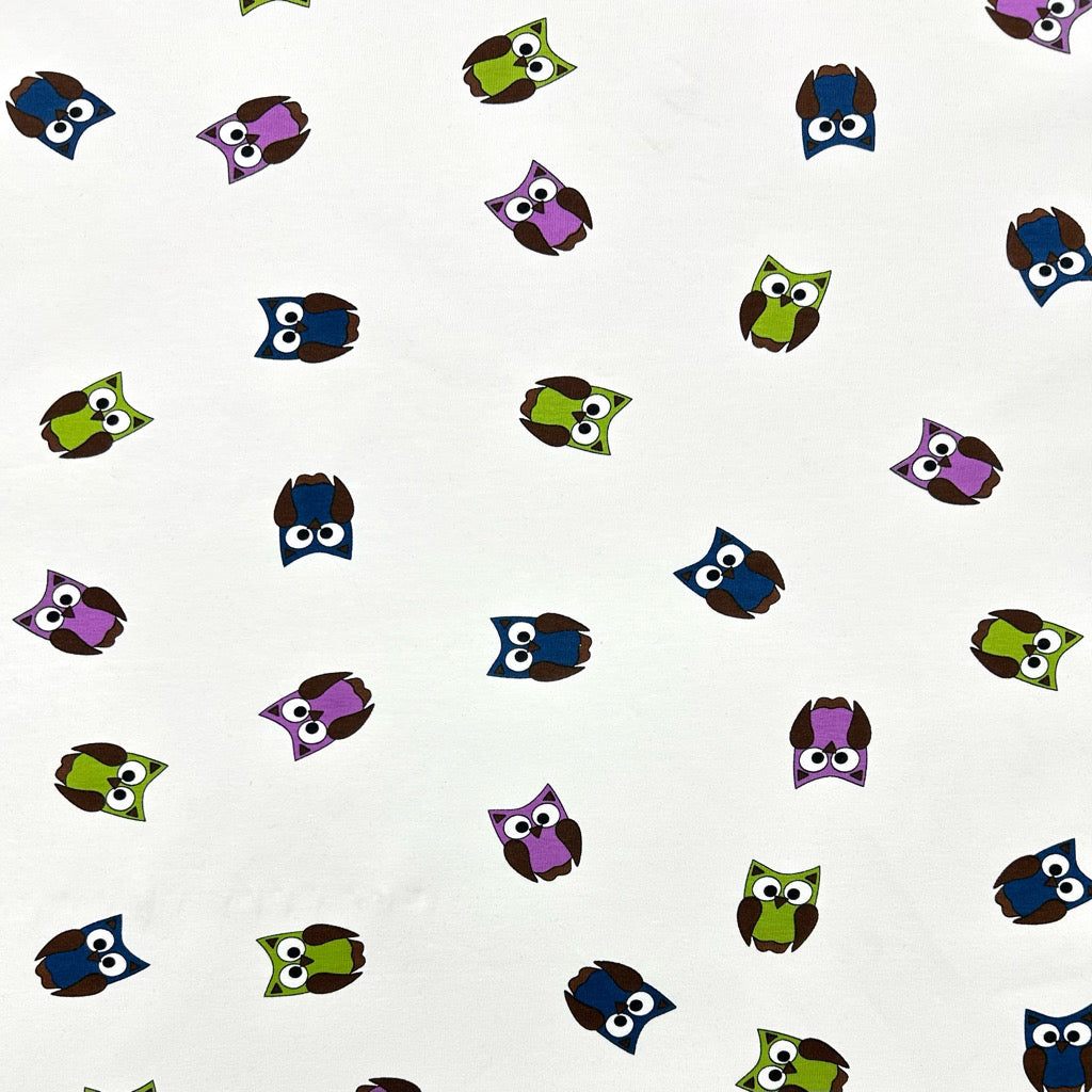Mini Owls Cotton Jersey Fabric