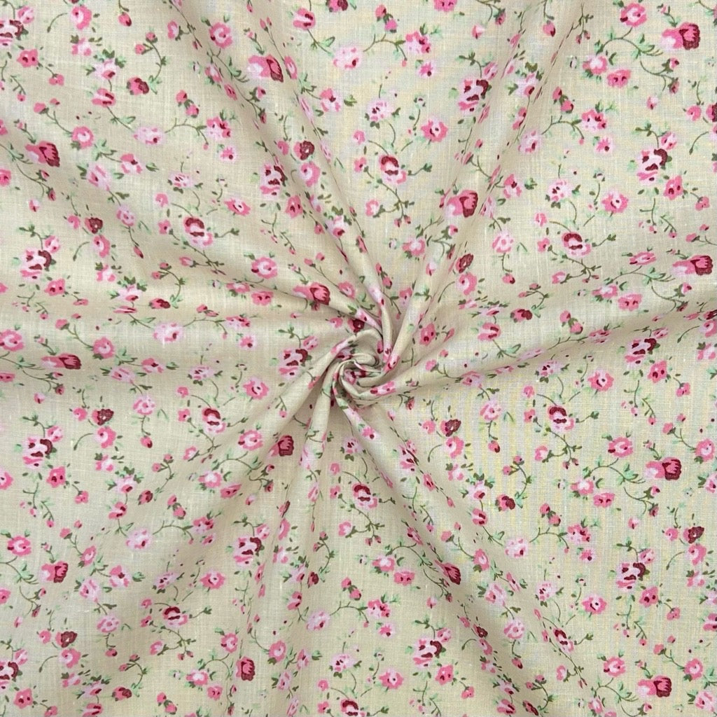 Dainty Flowers Polycotton Fabric - Pound Fabrics