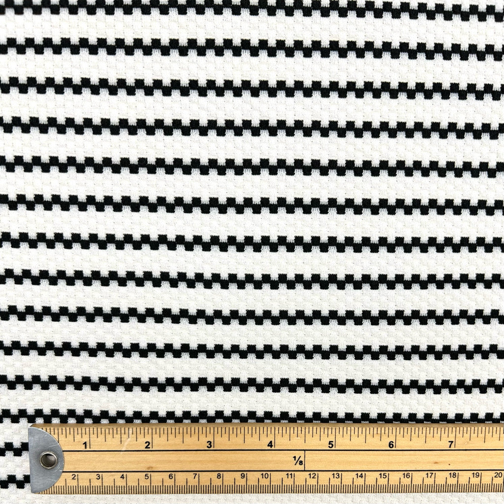 Pixel Stripe Knit Jersey Fabric