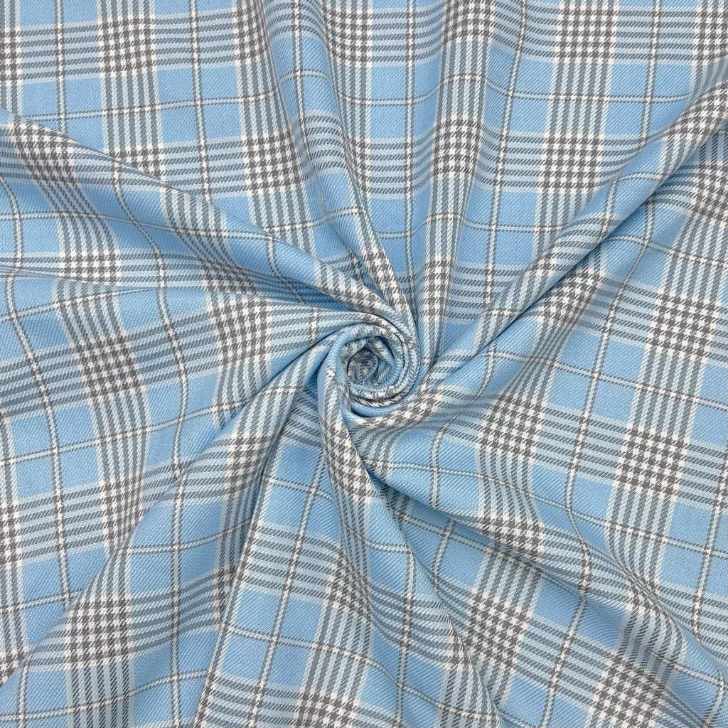 Dogtooth Checkered PolyViscose Tartan Fabric - Pound Fabrics