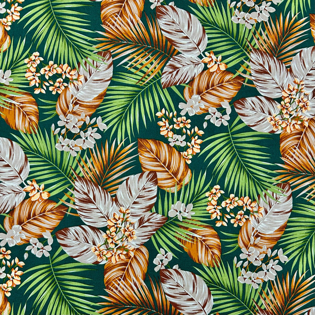 Paradise Palms Rose & Hubble Cotton Poplin Fabric