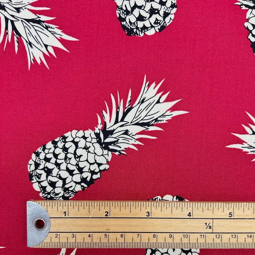 Island Pineapple Rose & Hubble Cotton Poplin Fabric