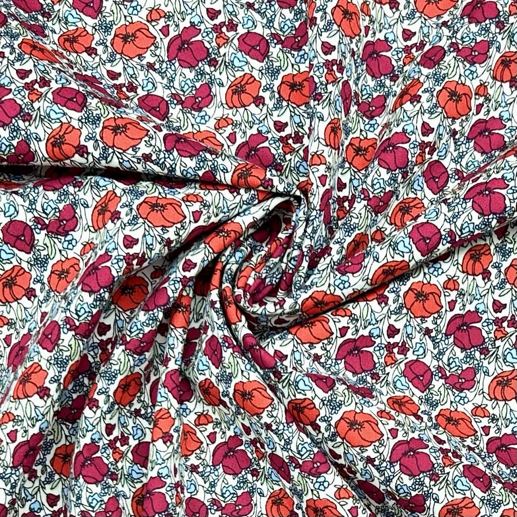 Poppy Garden Cotton Poplin Fabric - Pound Fabrics