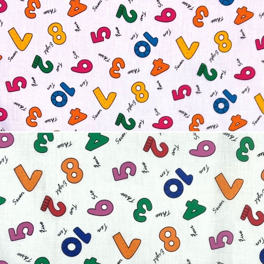 Number Blocks Polycotton Fabric - Pound Fabrics