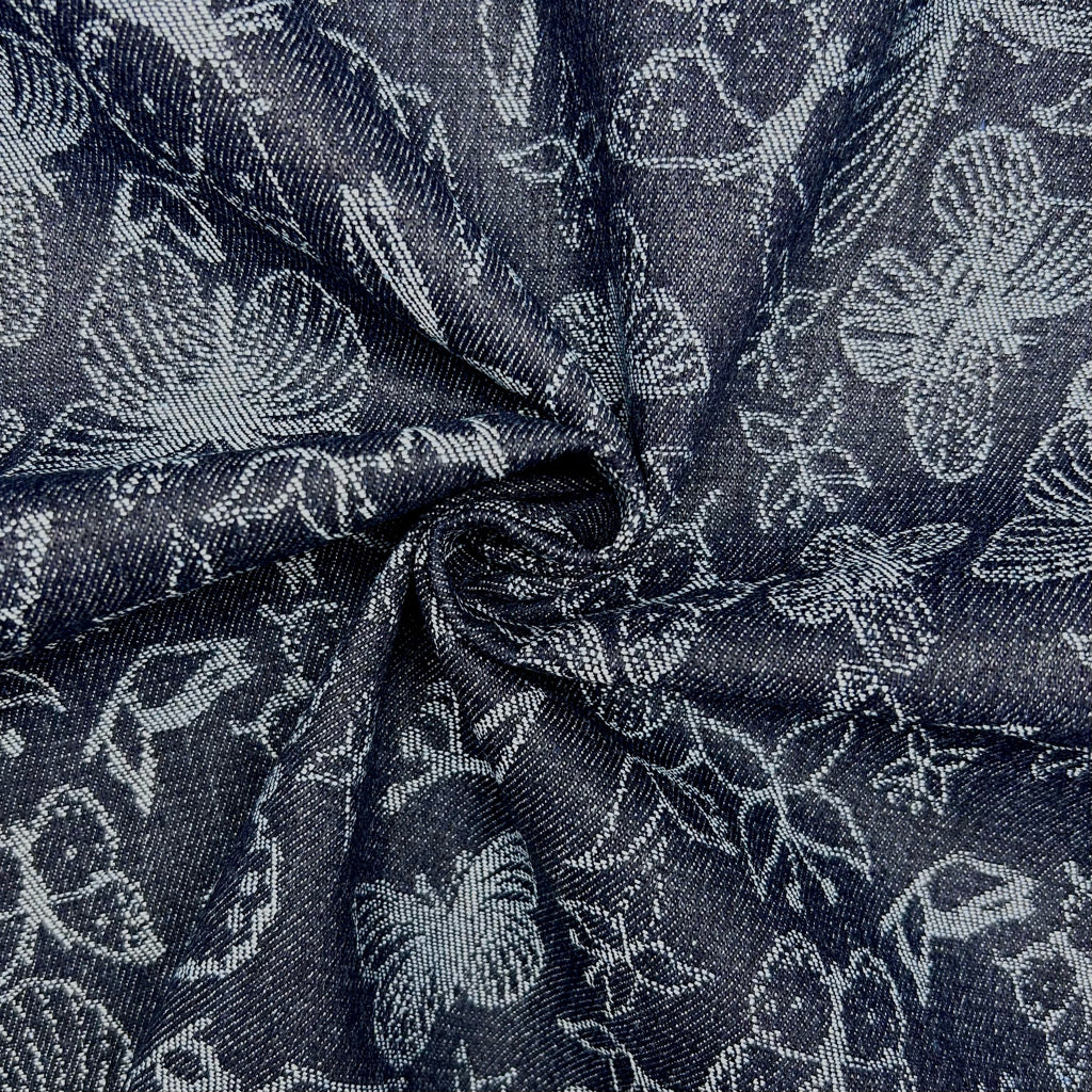 Butterfly Blooms Jacquard Denim Fabric