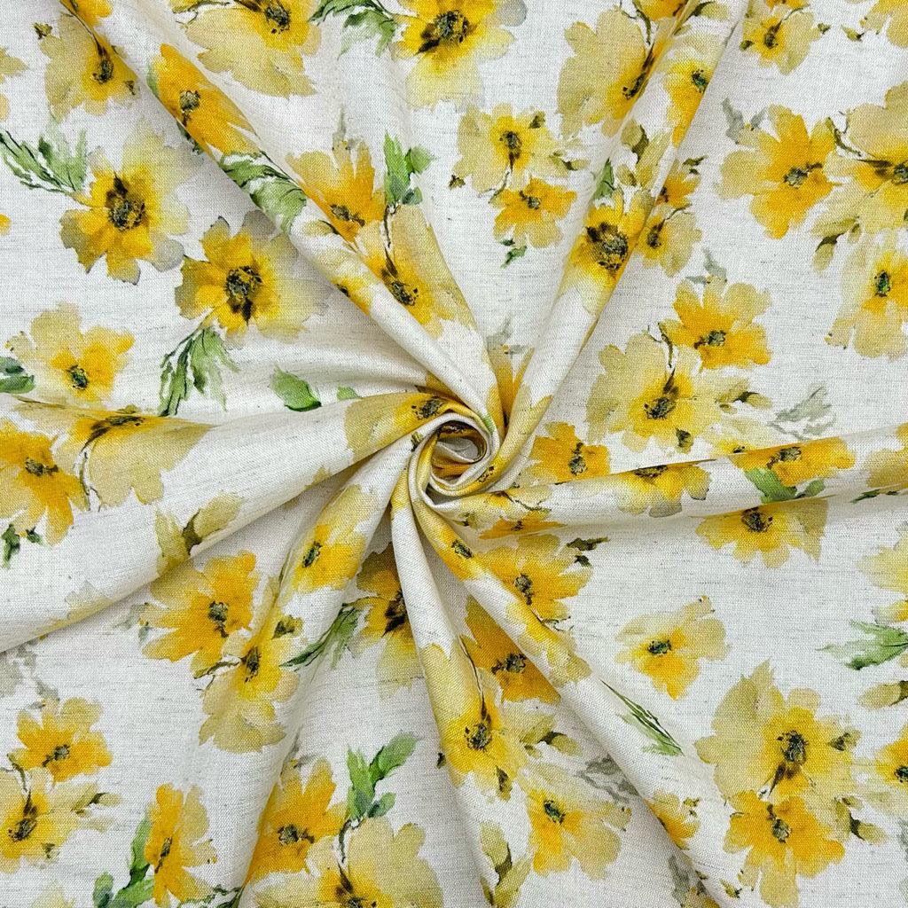 Vintage Blooms Viscose Linen Fabric - Pound Fabrics