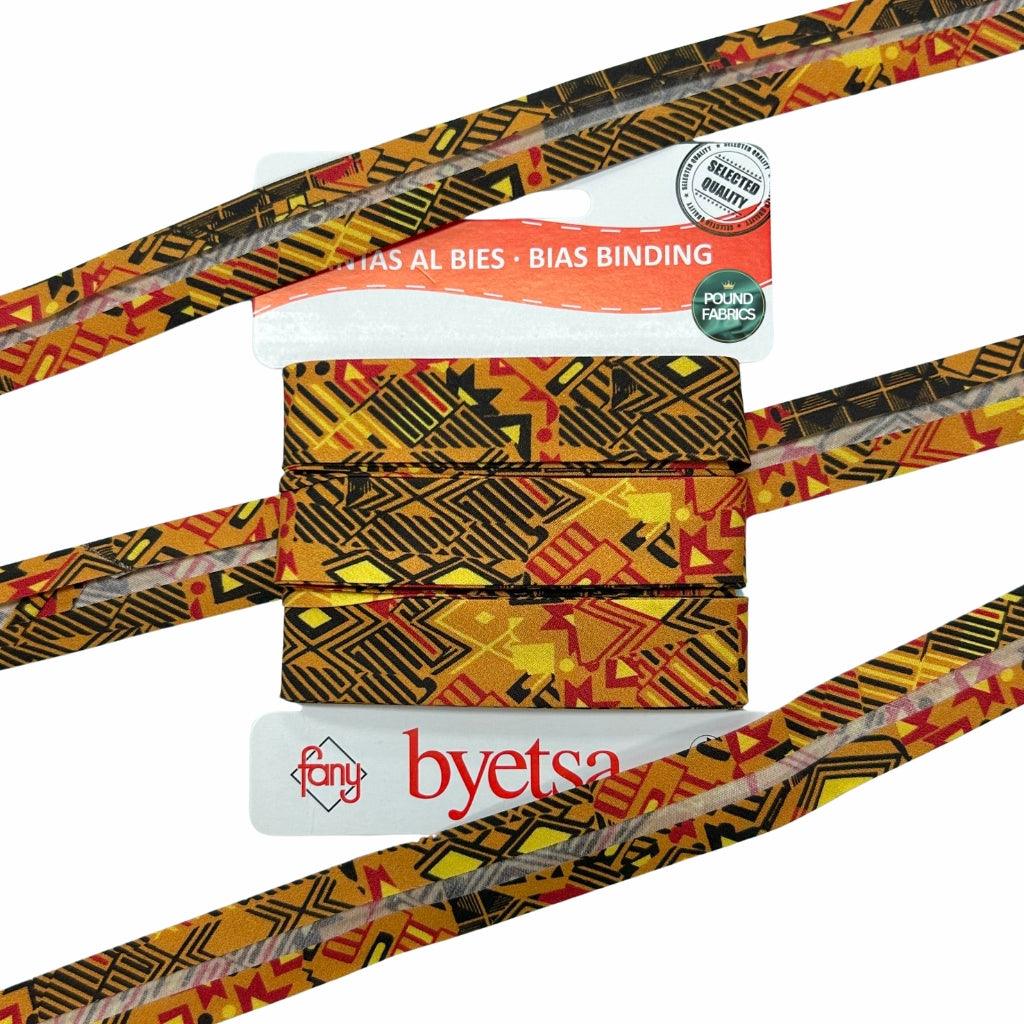 Ethnic Prints Cotton Bias Binding Tape - 5 metres - Pound Fabrics