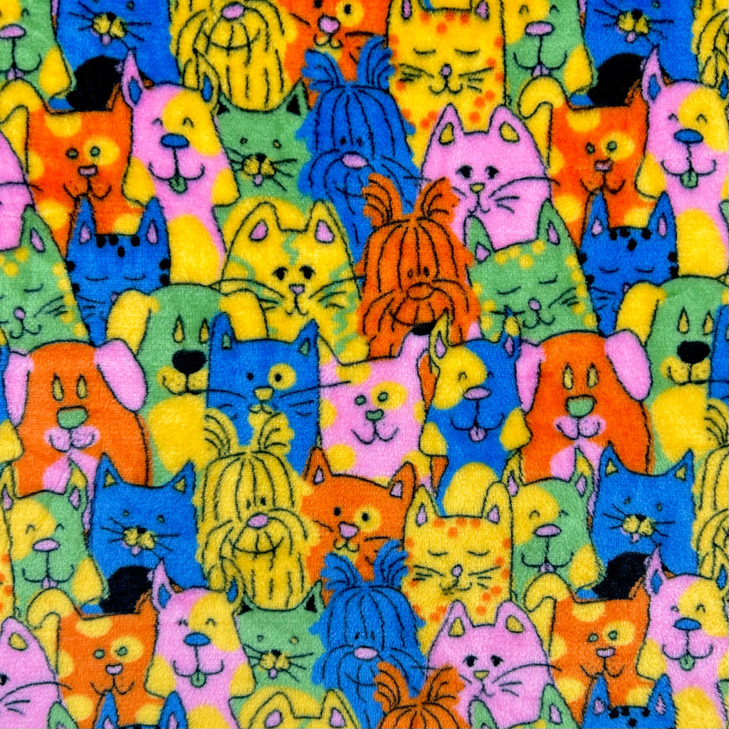 Cats and Dogs Cuddle Fleece Fabric