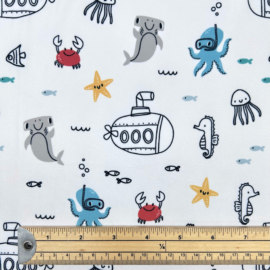 Underwater Friends Swimwear Jersey Fabric