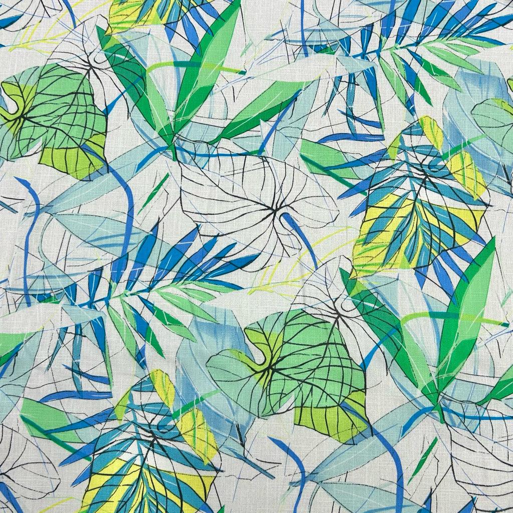 Abstract Leaves Cotton Linen Fabric - Pound Fabrics