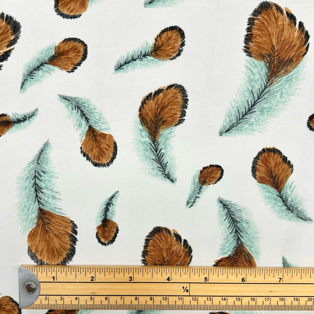 Floating Feathers Polyester Fabric