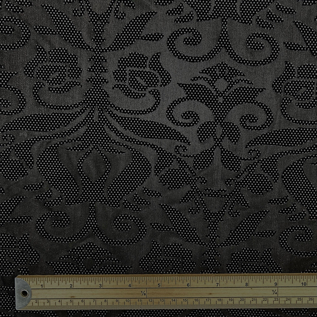 Midnight Rose Burnout Velvet Fabric