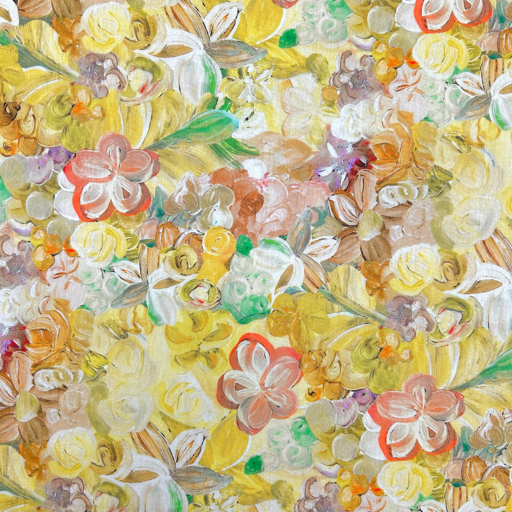 Painted Botanical Cotton Lawn Fabric