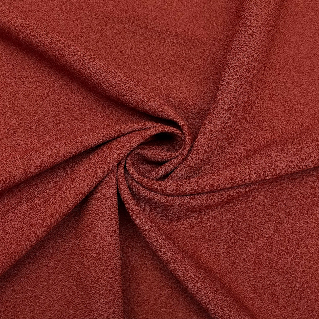 Plain Rust Polyester Crepe Fabric