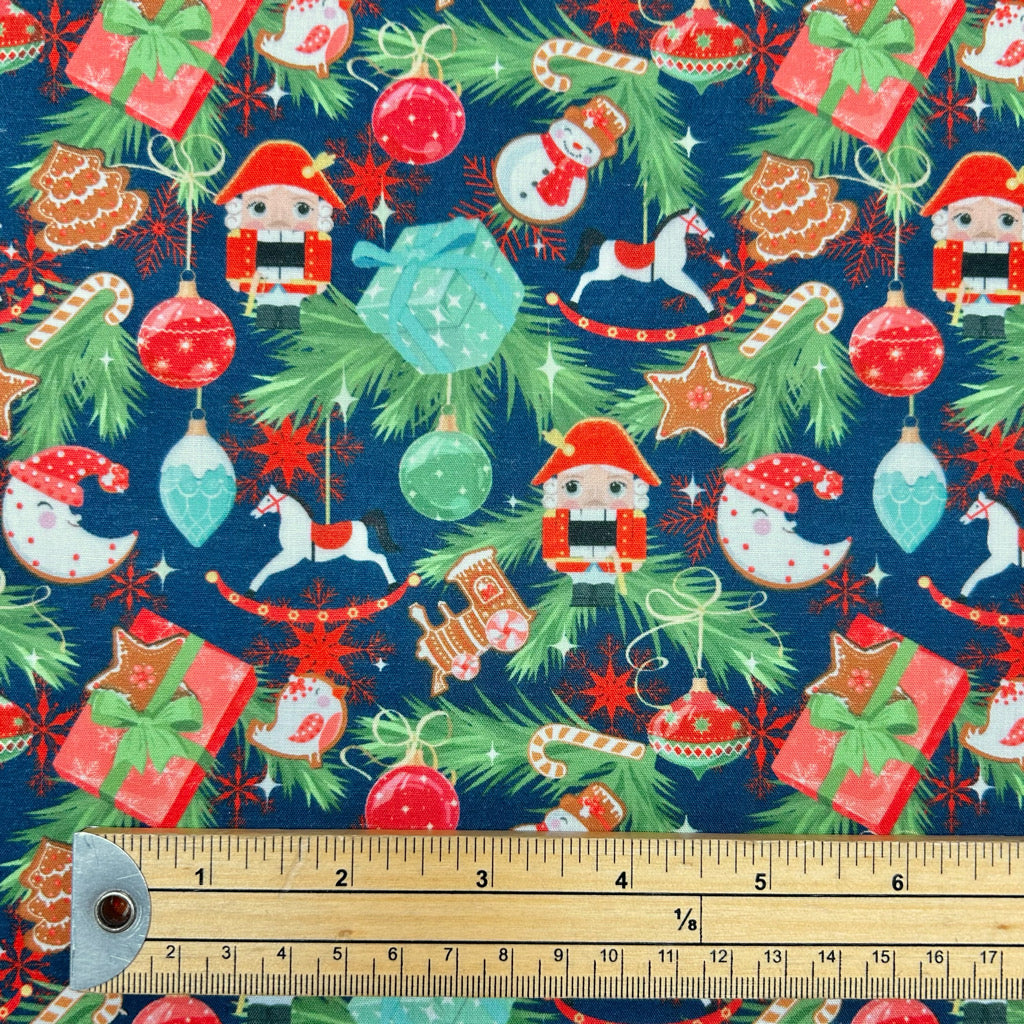 Christmas Treasures Polycotton Fabric